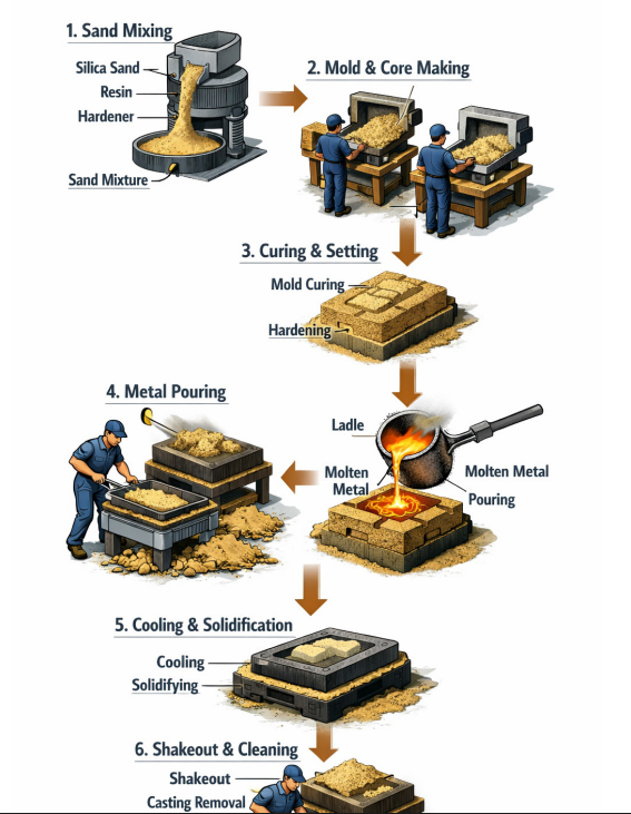No Bake Sand Process Flow